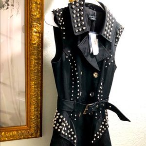 Bebe Studded Trench Vest Size XS New With Tags!